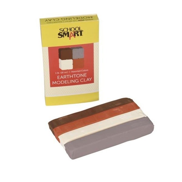 School Smart School Smart 2003084 1 lbs Modeling Clay; Assorted Earthtone Color 2003084